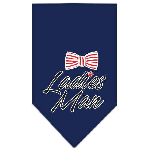 Ladies Man Screen Print Bandana Navy Blue Small