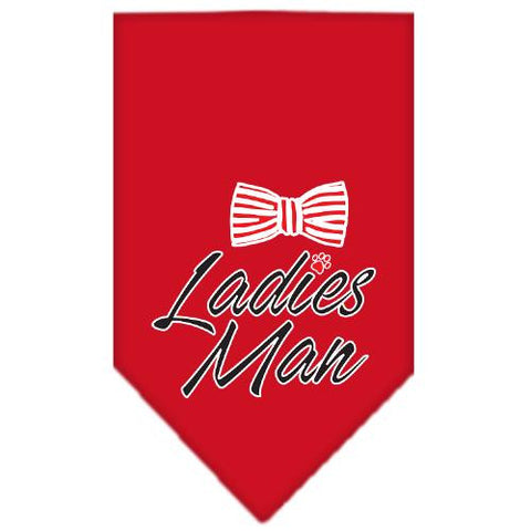 Ladies Man Screen Print Bandana Red Small