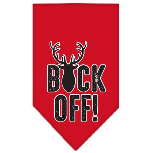 Buck Off Screen Print Bandana Red Large