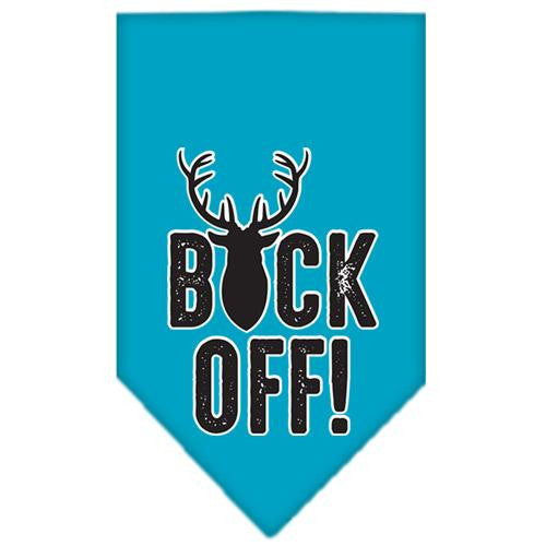 Buck Off Screen Print Bandana Turquoise Large