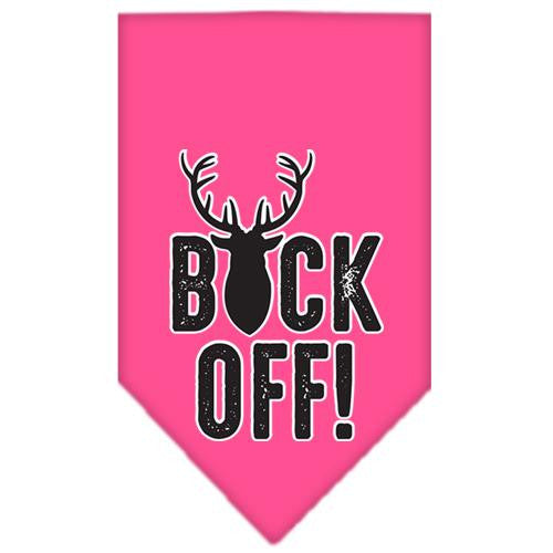 Buck Off Screen Print Bandana Bright Pink Small