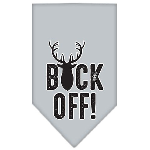 Buck Off Screen Print Bandana Grey Small