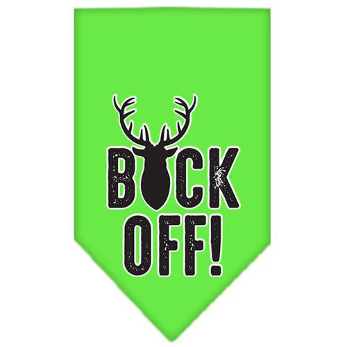 Buck Off Screen Print Bandana Lime Green Small