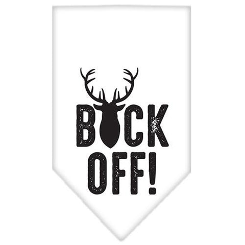 Buck Off Screen Print Bandana White Small