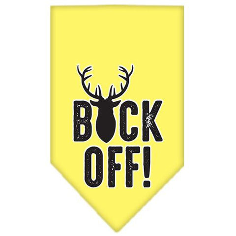 Buck Off Screen Print Bandana Yellow Small