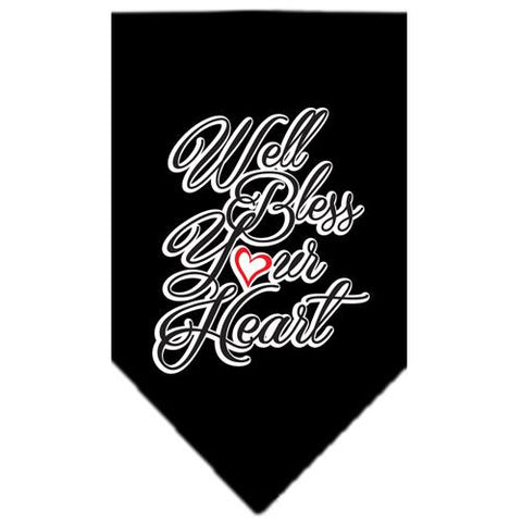 Well Bless Your Heart Screen Print Bandana Black Large