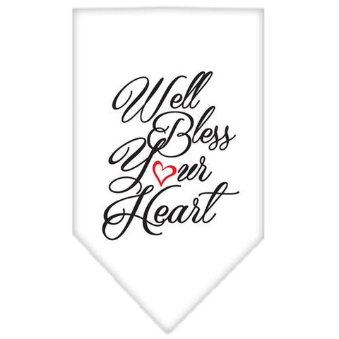 Well Bless Your Heart Screen Print Bandana White Large