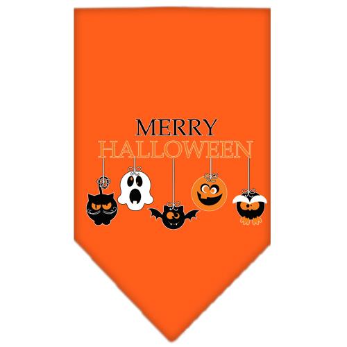 Merry Halloween Screen Print Bandana Orange Large