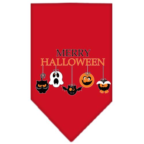 Merry Halloween Screen Print Bandana Red Small