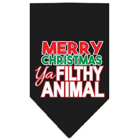 Ya Filthy Animal Screen Print Pet Bandana Black Size Large