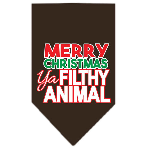 Ya Filthy Animal Screen Print Pet Bandana Cocoa Size Large