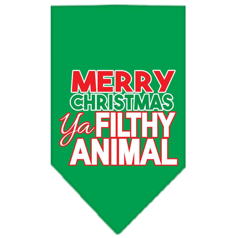 Ya Filthy Animal Screen Print Pet Bandana Emerald Green Size Large