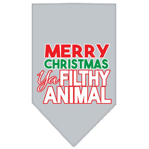 Ya Filthy Animal Screen Print Pet Bandana Grey Size Large