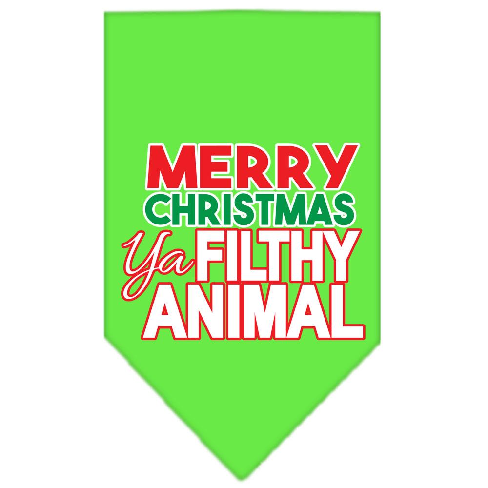 Ya Filthy Animal Screen Print Pet Bandana Lime Green Size Large