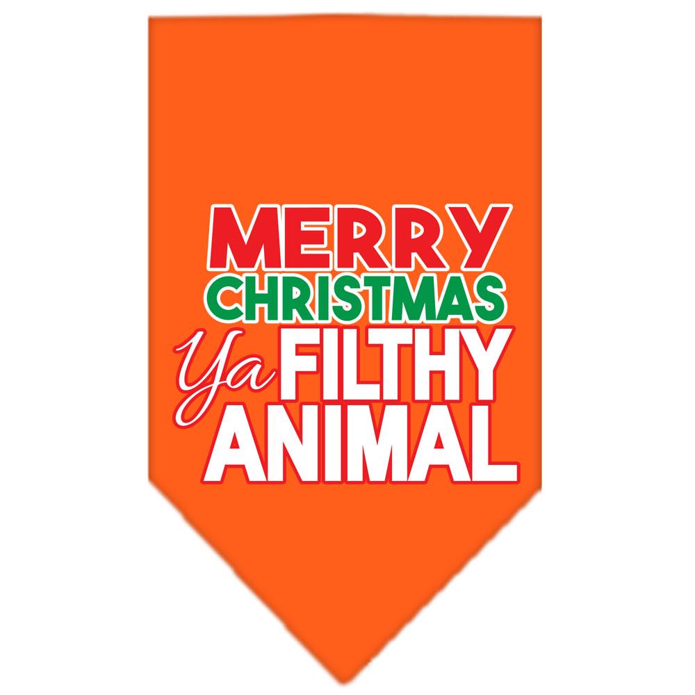 Ya Filthy Animal Screen Print Pet Bandana Orange Size Large