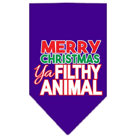 Ya Filthy Animal Screen Print Pet Bandana Purple Size Large