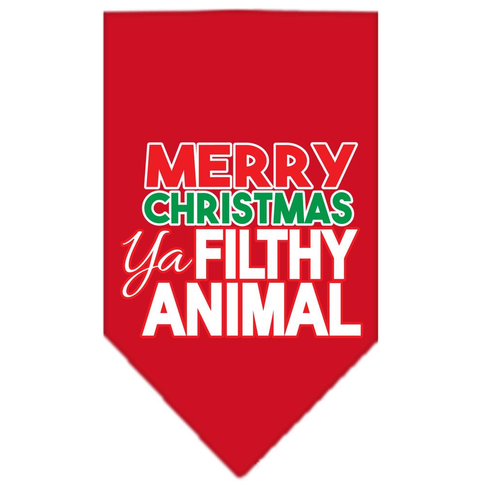 Ya Filthy Animal Screen Print Pet Bandana Red Size Large