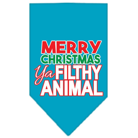 Ya Filthy Animal Screen Print Pet Bandana Turquoise Size Large