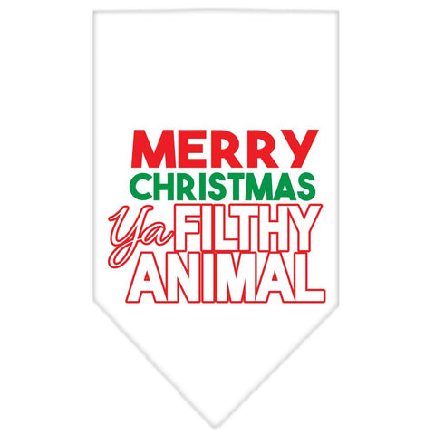 Ya Filthy Animal Screen Print Pet Bandana White Size Large