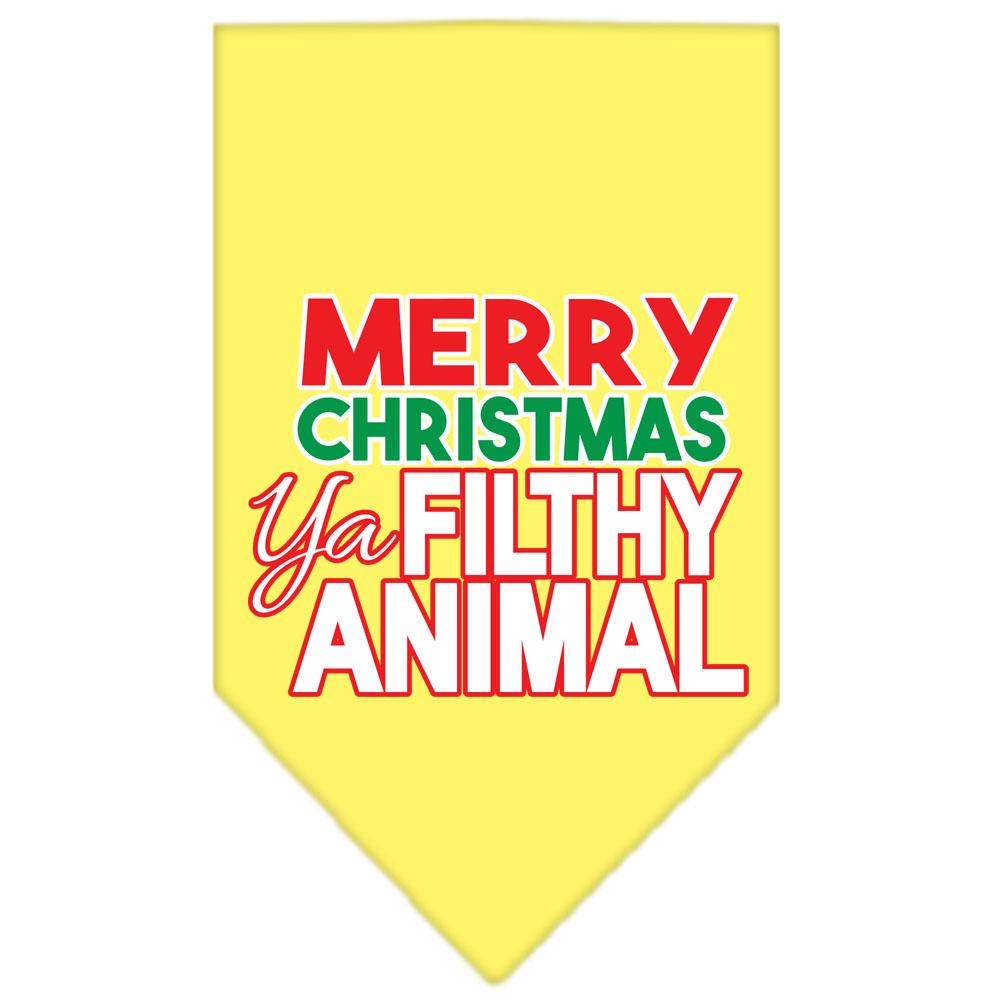 Ya Filthy Animal Screen Print Pet Bandana Yellow Size Large