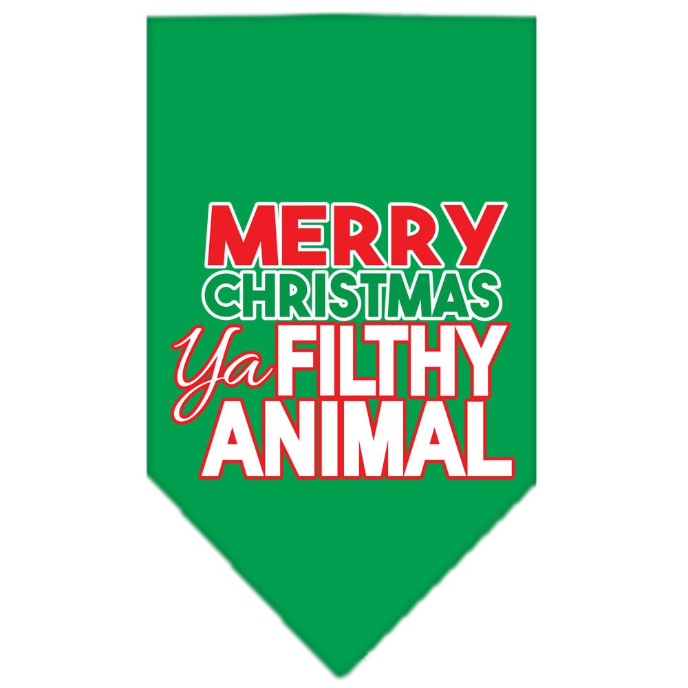 Ya Filthy Animal Screen Print Pet Bandana Emerald Green Size Small