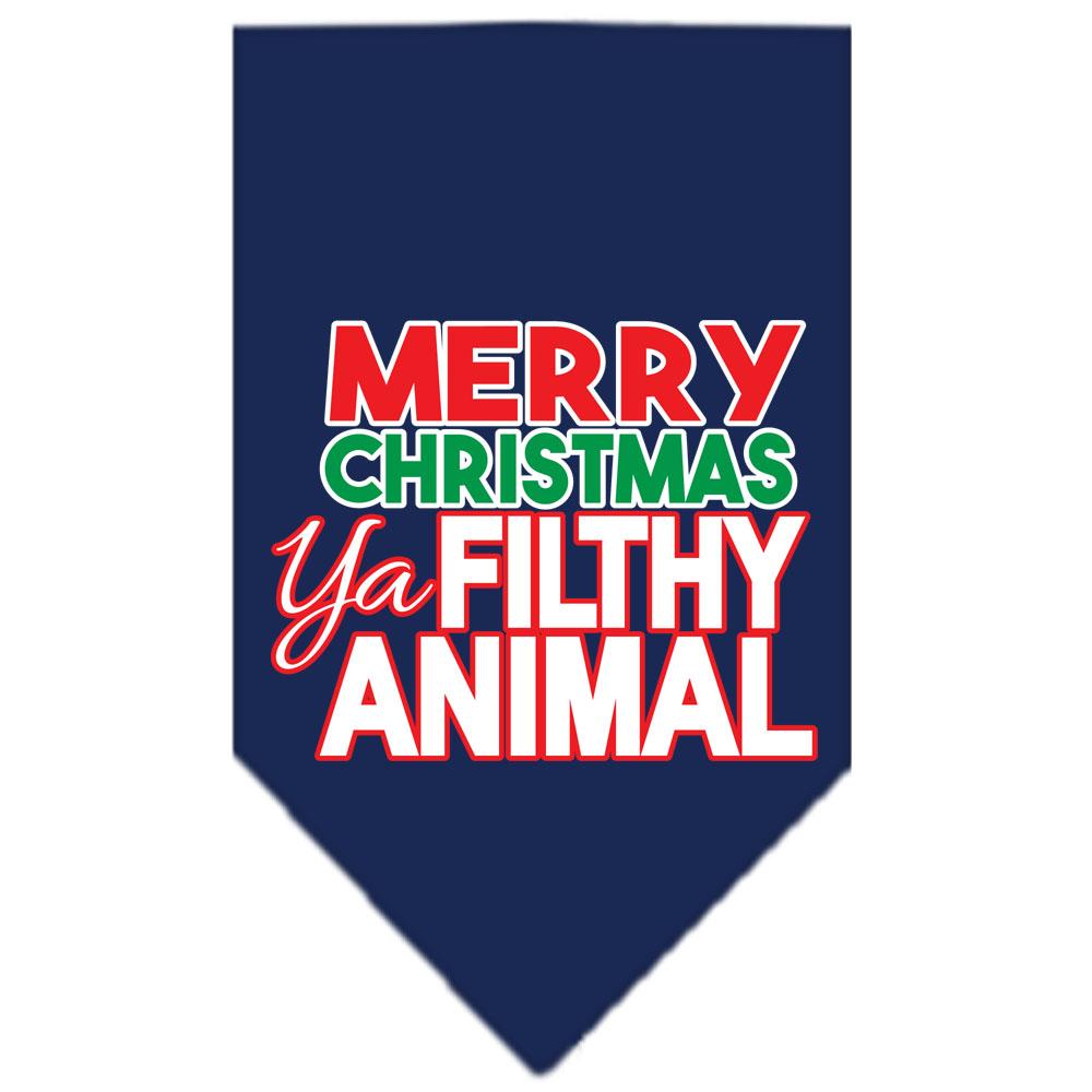 Ya Filthy Animal Screen Print Pet Bandana Navy Size Small