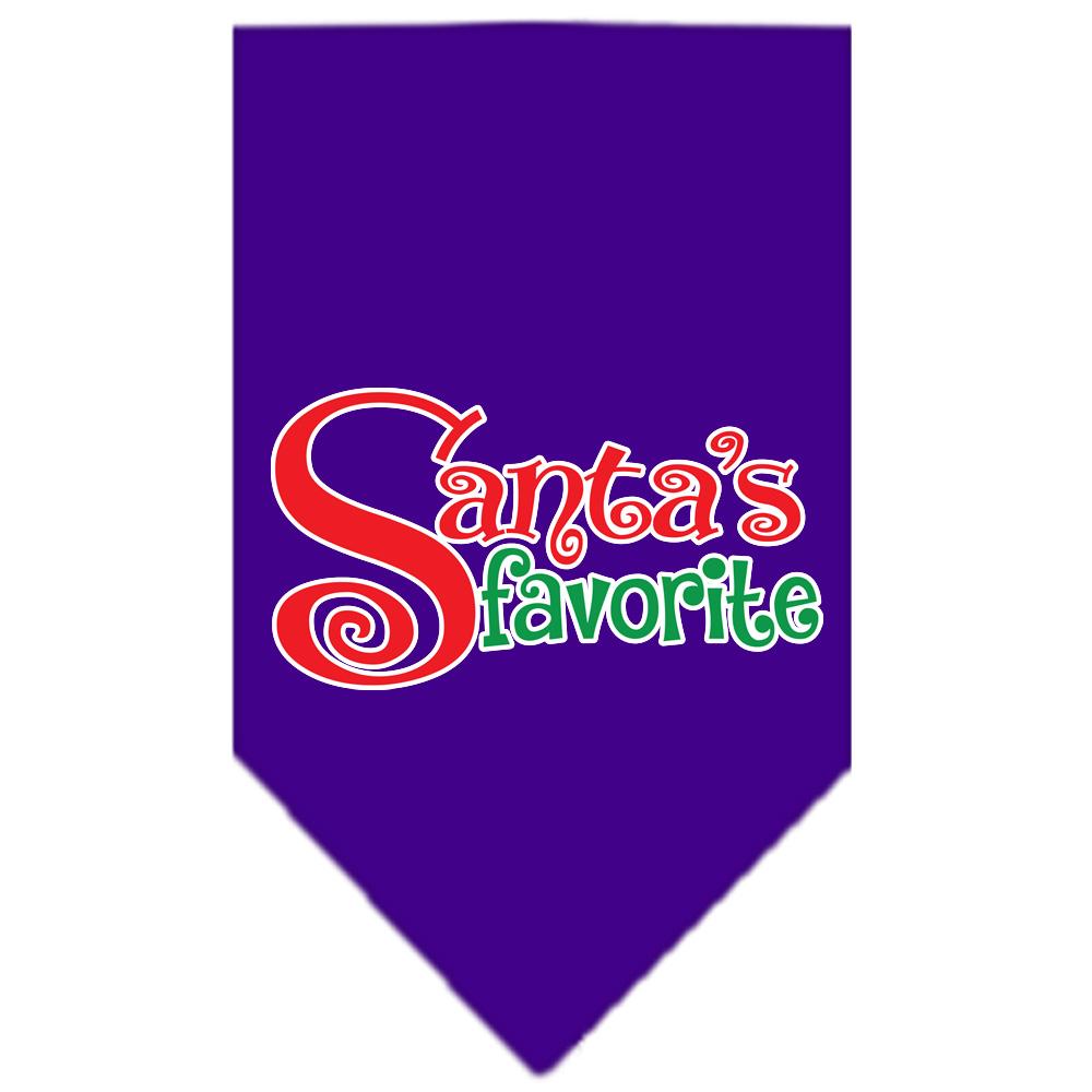 Santas Favorite Screen Print Pet Bandana Purple Size Large