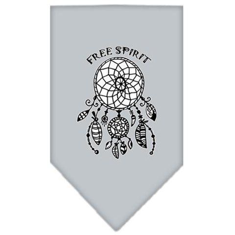 Free Spirit Screen Print Bandana Grey Large