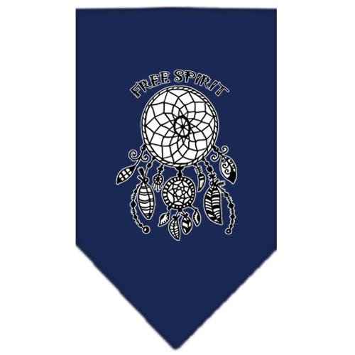 Free Spirit Screen Print Bandana Navy Blue Large