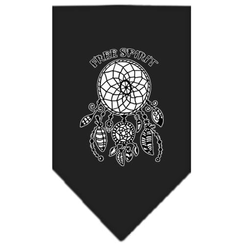 Free Spirit Screen Print Bandana Black Small