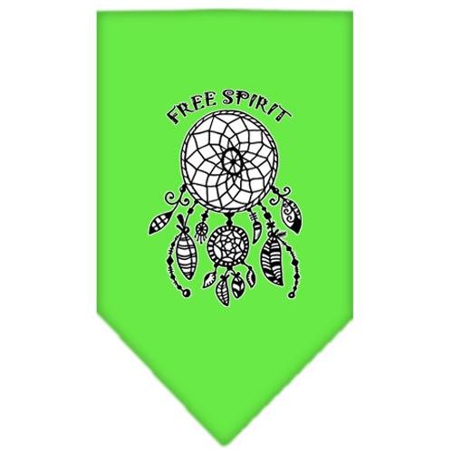 Free Spirit Screen Print Bandana Lime Green Small