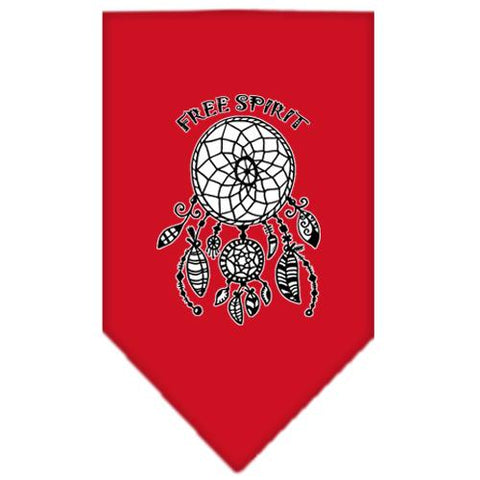 Free Spirit Screen Print Bandana Red Small