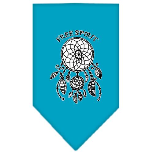 Free Spirit Screen Print Bandana Turquoise Small