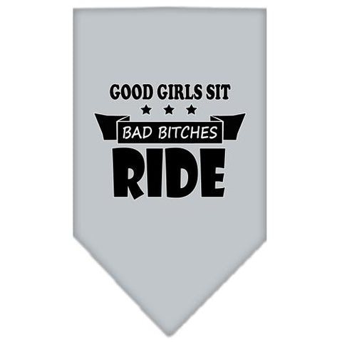 Bitches Ride Screen Print Bandana Grey Large