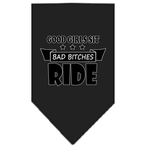 Bitches Ride Screen Print Bandana Black Small