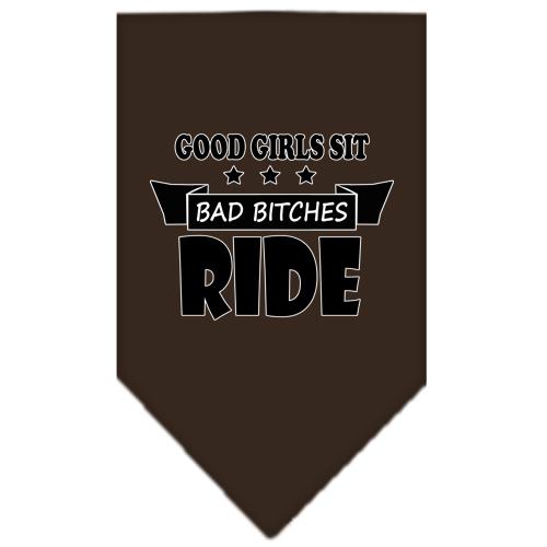 Bitches Ride Screen Print Bandana Cocoa Small