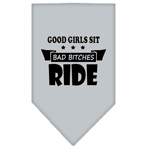 Bitches Ride Screen Print Bandana Grey Small