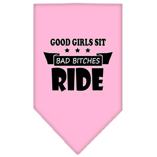 Bitches Ride Screen Print Bandana Light Pink Small