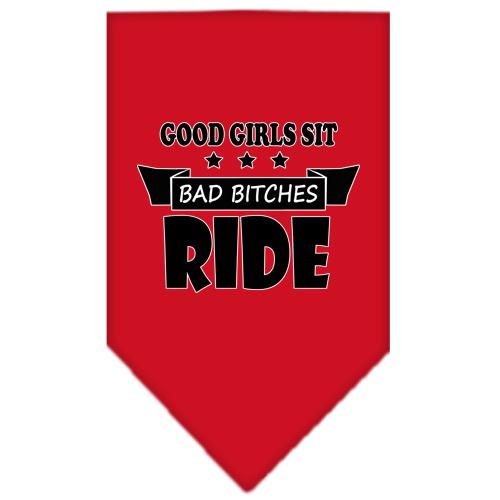 Bitches Ride Screen Print Bandana Red Small