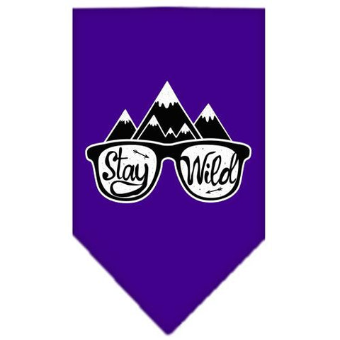 Stay Wild Screen Print Bandana Purple Small