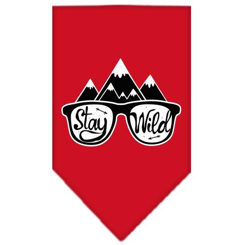 Stay Wild Screen Print Bandana Red Small