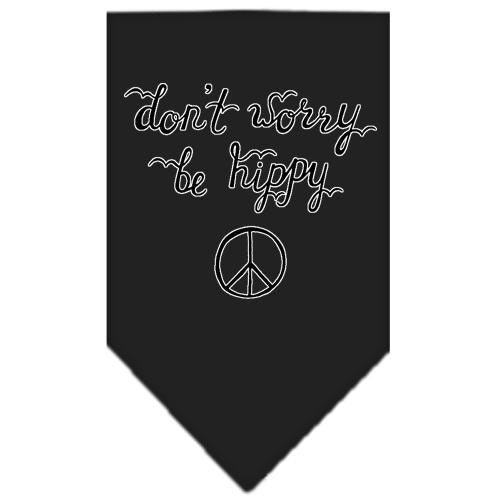 Be Hippy Screen Print Bandana Black Large