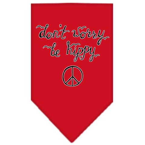 Be Hippy Screen Print Bandana Red Large