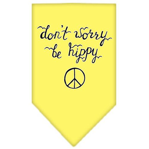 Be Hippy Screen Print Bandana Yellow Large