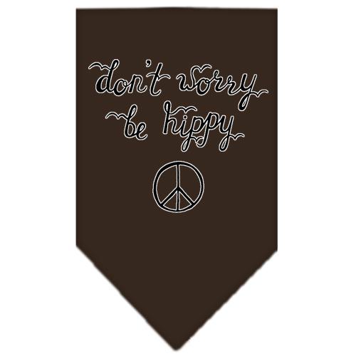 Be Hippy Screen Print Bandana Cocoa Small