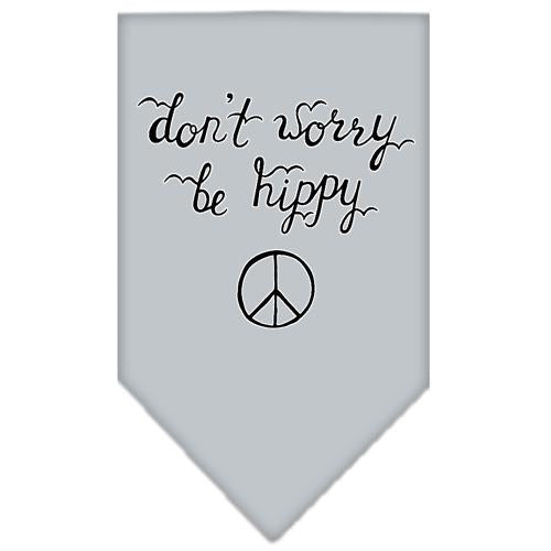 Be Hippy Screen Print Bandana Grey Small