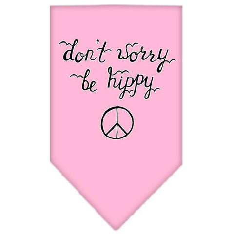 Be Hippy Screen Print Bandana Light Pink Small