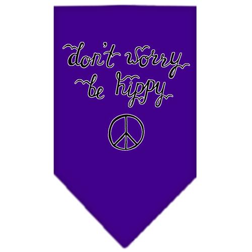 Be Hippy Screen Print Bandana Purple Small