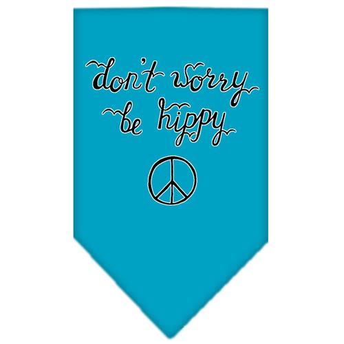 Be Hippy Screen Print Bandana Turquoise Small