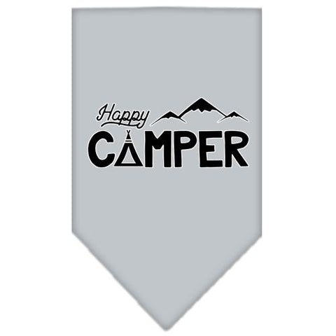 Happy Camper Screen Print Bandana Grey Large